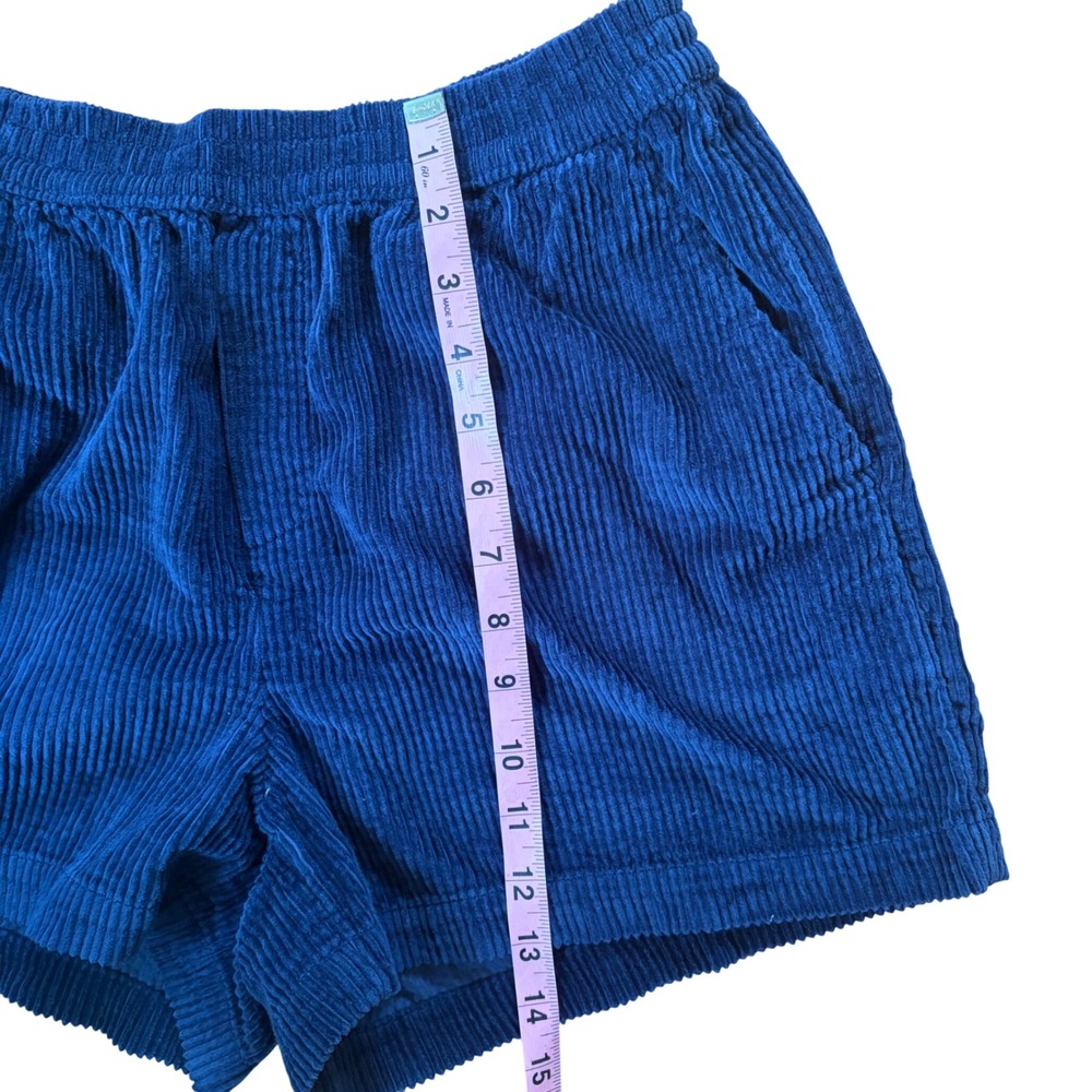 Aerie NWT Blue Corduroy Shorts Elastic Waist Pockets 100% Cotton Small‎ Summer - Picture 6 of 8